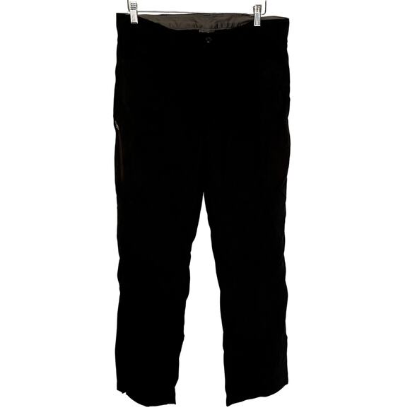 Eddie Bauer fleece lined black snowpants men's size 36 x 32 pockets nylon pants - Picture 1 of 9